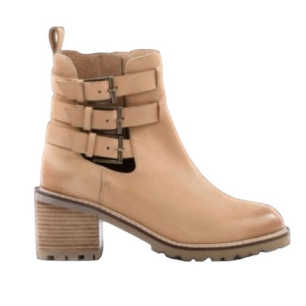Seychelles Tan Leather Buckle Ankle Booties Women’s Size 10 New in Box - Picture 2 of 14